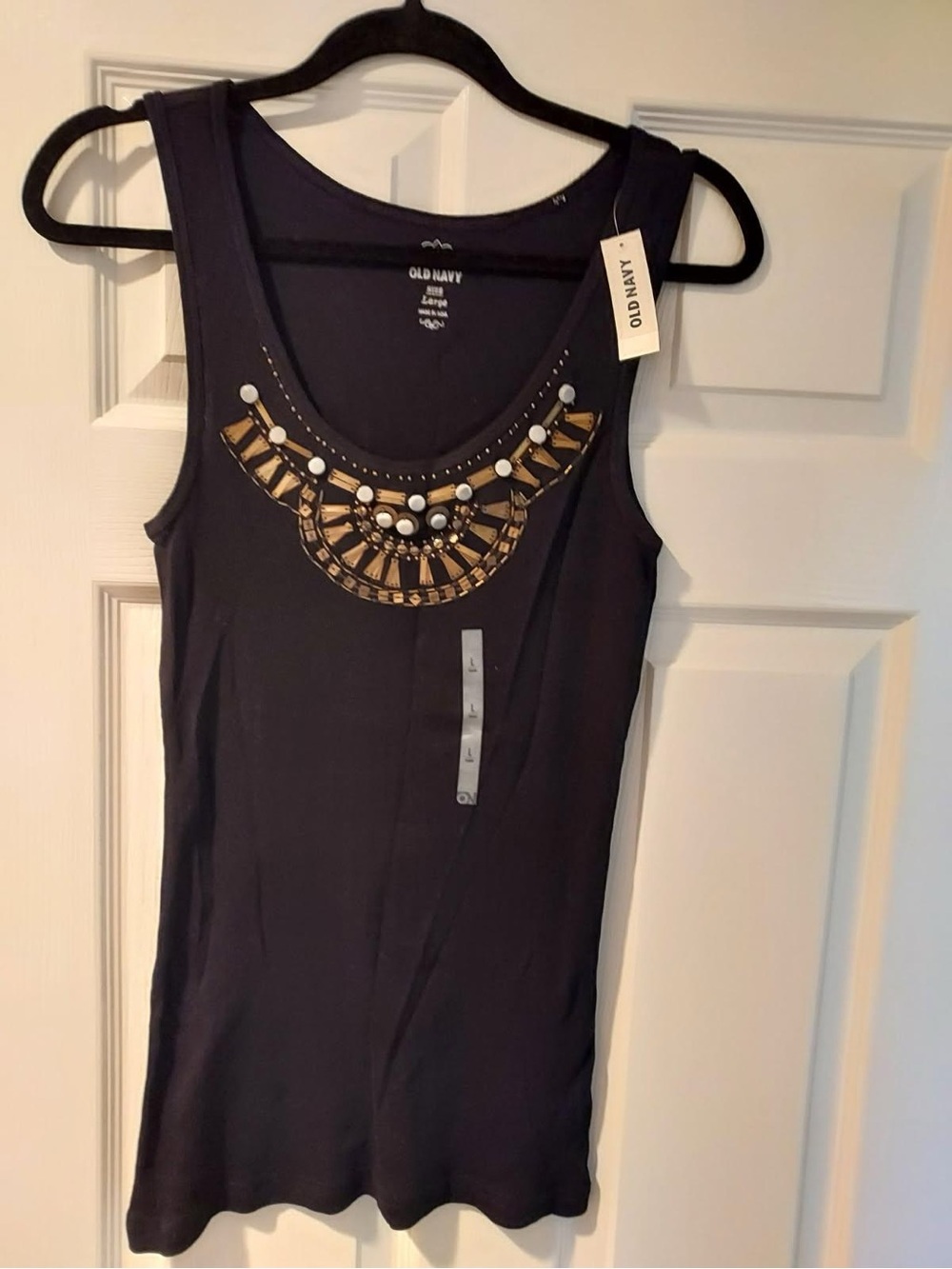 Old Navy Black Embellished Tank Top